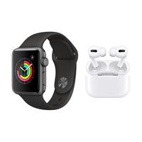 Apple Watch Series 3 GPS版 深空灰色铝金属表壳 黑色运动型表带 38mm 智能手表