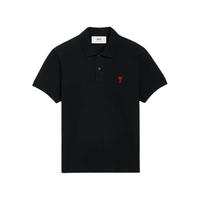 【经典爱心】Ami Paris男女同款红色爱心刺绣棉质合身短袖POLO衫