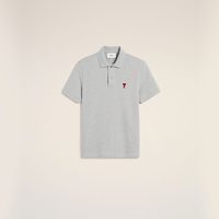 【经典爱心】Ami Paris男女同款红色爱心刺绣棉质合身短袖POLO衫 XS 0951 云锦灰