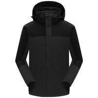 雪中飞 SNOWFLYING秋冬季男女款摇粒绒内胆户外款三合一本命年百搭夹克红色外套 黑色(男女同款) 5XL (195)