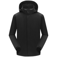 雪中飞 SNOWFLYING秋冬季男女款摇粒绒内胆上衣款三合一夹克本命年红色三防外套 黑色(男女同款) S (160)