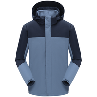 雪中飞 SNOWFLYING秋冬季男女款摇粒绒内胆上衣款三合一夹克本命年红色三防外套 灰蓝（男女同款） 2XL (180)