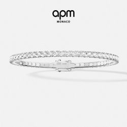APM Monaco 密镶网球手链银白色手饰经典简约时尚