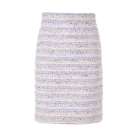 LIME FLARE朗姿/LIME莱茵小香风粗花呢圆领套装外套半裙扣饰26年春 半裙粉紫色 L