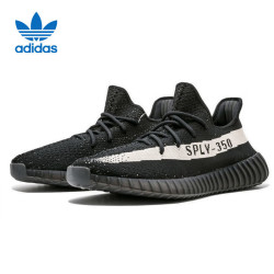 adidas ORIGINALS三叶草女鞋Yeezy350椰子透气跑步鞋BY1604UK4.5码37