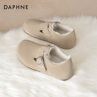 DAPHNE/达芙妮 加绒保暖 女士雪地靴 卡其色 【加绒保暖】 35