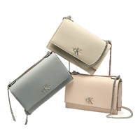 卡尔文·克莱恩 荔枝纹 女士单肩包 金属搭扣 链条  中包