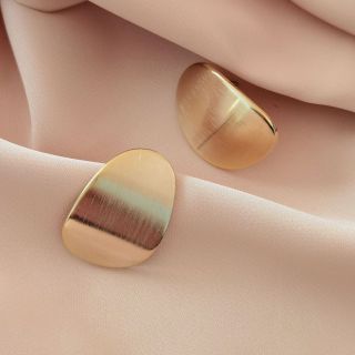 XIYOOMI 复古耳钉 S925银针金属质感拉丝耳饰