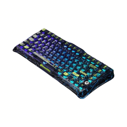 重力星球 破茧 K1 LITE 三模机械键盘 78键 RGB灯效 客制化 透明黑