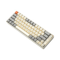 狼途 GK65 三模机械键盘 65键 热插拔 金轴 客制化 奶白色GK65