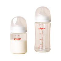 贝亲 宽口径玻璃奶瓶套装 仿母乳 防胀气 耐摔 白色 白色 160ml 240ml