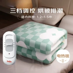 彩虹 电热毯双人双控电褥子 自动断电定时除螨 长1.8米*宽1.5米