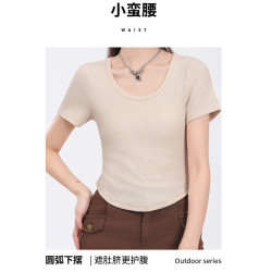 班尼路 罗纹短袖T恤女
