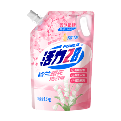 活力28 铃兰樱花洗衣液 去污柔顺 1.6kg袋装