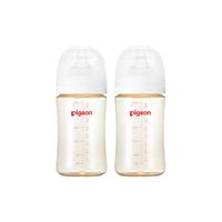贝亲婴儿奶瓶PPSU材质自然实感宽口径奶瓶 PPSU 240ml奶瓶*2（M+L）3-9月