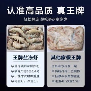 王牌盐冻白虾大虾厄瓜多尔白虾3040/50/60南美白对虾带头带壳 16-18cm 1500g