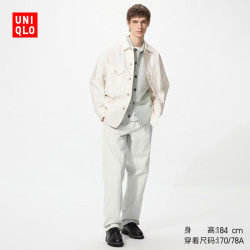 优衣库 男装直筒无褶长裤/休闲裤裤子卡其裤488458 30 浅米色 110 /190/110C