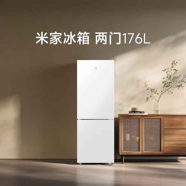 小米 冰箱米家176升双门节能省电冷藏冷冻大容量小型家用租房冰白