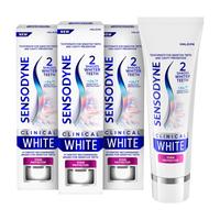 SENSODYNE 舒适达 临床美白防过敏牙膏 96.4g*3支 缓解敏感 防牙渍 含氟 3.4