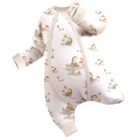 ibaby婴儿睡袋秋冬季防踢被分腿睡袋不夹棉睡袋亲肤柔软四季通用 【22-26℃】不夹棉舒适款-灌木刺猬 100码