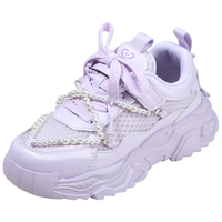 思加图童鞋女童运动鞋春秋季户外软底跑步鞋儿童宝宝青少年系带休闲鞋子 O97473紫色 30