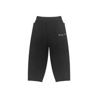 马·拉丁（M.Latin）童装男童牛仔裤装侧边撞色罗纹裤子 黑色 130cm