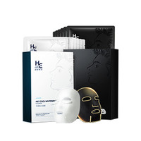 H&E 美白控油补水保湿面膜 白膜6片+黑膜15片