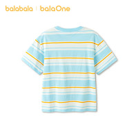 巴拉巴拉【balaOne】童装短袖t恤男女童2026夏装条纹休闲上衣 蓝色调00488 80