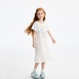 爱慕儿童（AIMER KIDS）春夏女孩奶皮抗菌短袖睡裙/背心裙大耳狗/酷洛米卡通IP联名款 大耳狗短袖裙 120 （34-48斤）