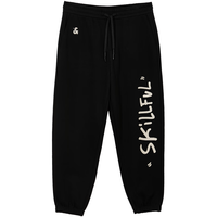 杰克·琼斯（JACK&JONES）潮酷时尚百搭略宽松字母胶印低腰低裆抽绳腰束脚裤男装22431D026 E40黑色 常规 XS