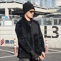 鹰爪越影单面毛猴抓绒衣户外秋冬弹力透气绒衣男保暖上衣外套 黑色 XL