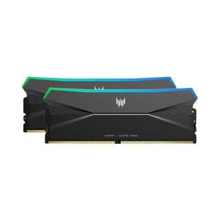 宏碁 掠夺者（PREDATOR）32G(16G×2)套装 DDR5 6000频率 台式机内存条 Hera影锋系列 RGB灯条(C26) 潜影黑