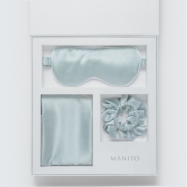 MANITO 曼尼陀 SleepingBeauty礼盒 真丝眼罩 天水蓝