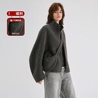 BADGLEY MISCHKA 简约休闲高级感羊毛外套秋冬保暖时髦显瘦外套上衣女