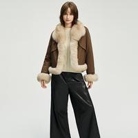 BADGLEY MISCHKA 皮草外套女时尚短款皮草上衣高级感派克服