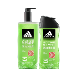 阿迪达斯 沐浴露组合装 清爽控油 源动600ml+源动250ml