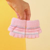 婴儿手套秋冬季保暖0-2岁半指露指加绒男女宝宝可爱洋气婴幼儿童