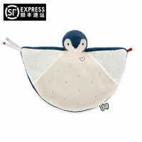 卡鲁熊法国婴幼儿安抚玩具宝宝毛绒安抚企鹅儿童安抚巾 蓝色企鹅安抚巾