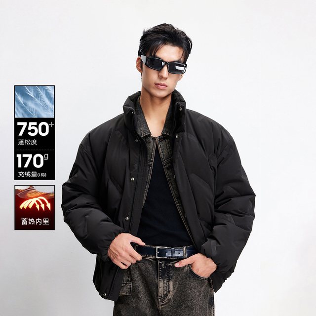 杰克琼斯 冬季极寒蓄热内里压胶羽绒服