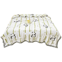 金号牛奶绒毛毯 羊羔绒秋冬办公室午休空调毯盖毯150*200 竹叶熊猫