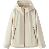 森马（Semir）都市护身服|森马外套女三防防风春季2025插肩袖连帽夹克潮流 浅卡其50311 L 165/88A