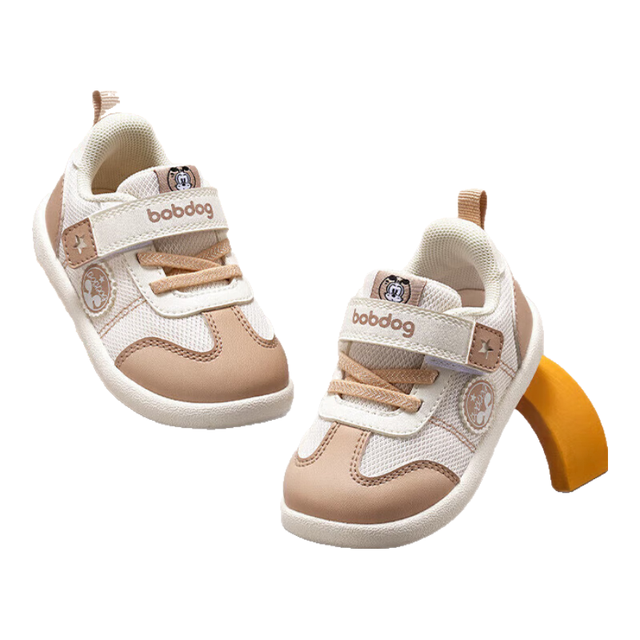 巴布豆 春秋款婴儿宝宝学步鞋  浅米其 （颜色可选）
