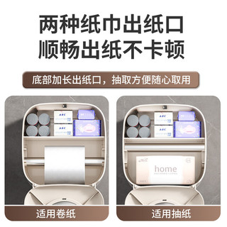 初听卫生间纸巾盒洗脸巾收纳盒壁挂式厕所厕纸盒高级置物架抽纸卷纸盒 【奶油色】升级加厚壁挂纸巾盒