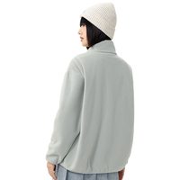 雪中飞 SNOWFLYING款时尚简约立领摇粒绒外套春秋季抓绒保暖纯色百搭男女款上衣 浅绿 170/92A