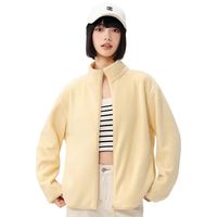 雪中飞 SNOWFLYING款时尚简约立领摇粒绒外套春秋季抓绒保暖纯色百搭男女款上衣 新嫩黄 170/92A