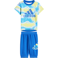 阿迪达斯 adidas大LOGO舒适印花时尚百搭透气中性童中小童短袖夏装
