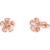  CHOW TAI SENG/周大生 彩金耳钉  18K金立体镂空樱花耳饰