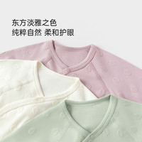 babylove新生儿包屁衣春款三角哈衣婴幼儿爬服初生宝宝睡衣薰叶提花春装