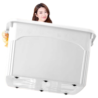 惠寻京东自有品牌 收纳箱大号整理箱衣服玩具储物箱车载后备箱塑料箱 230L灰色（78*56*45）【3个装】