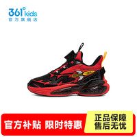 361°童鞋男童跑鞋冬季小童鞋子 碳黑/能量红色 28